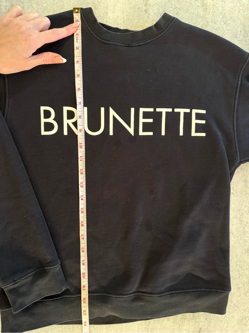 Brunette the Label “BRUNETTE” black women’s crew neck / sweatshirt white print - Picture 4 of 8